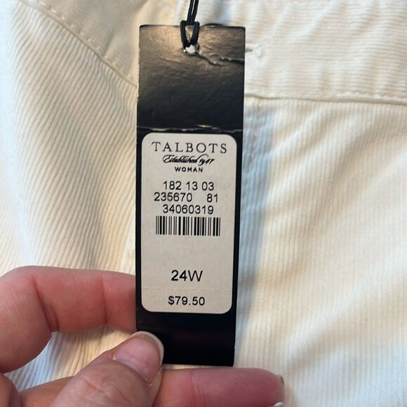 NWT Talbots Cream Corduroy Signature Boot Cut Jeans - Picture 4 of 9